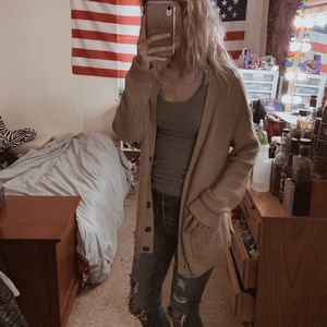 Tan cardigan